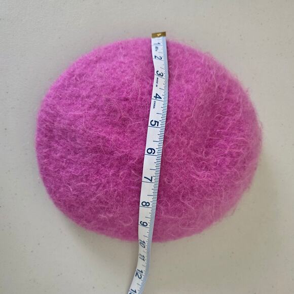 Wool Blend Pink Fuzzy Beret Hat Girl Youth Small Winter Accessory - Picture 4 of 9